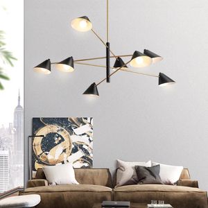 Lampadari Lampadari da soffitto moderni nordici a LED neri Lampadari per interni per lampada da soggiorno camera da letto