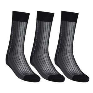 Men039s Socken 3 Paar Herren-Over-the-Calf-Jacquard-Strümpfe, gestreift, durchsichtige Seide, elastisch, atmungsaktiv, für Herren, Mode, Business2844585