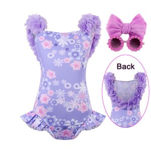 Swimwear Floral Summer Swimsuit Baby Girls Swimming Bodusuit Inspired From Encanto Isabel Kids Bathing Suit Pool Water Park Clothing Set