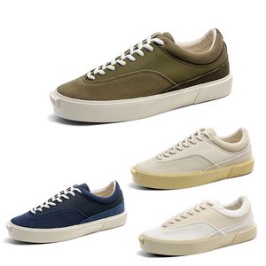 Casual Shoes Men Comfort Lace-up Solid Round-Toe Green Cream-färgade vita blå skor Män Trainers Sportsneakers Storlek 39-44 GAI