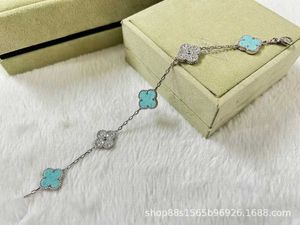 Designer smycken lyxarmband länk kedja vanca fyra bladgräs fem blomma armband kvinnliga lyckliga armband förtjockad live tzla