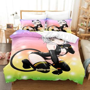 Conjunta novo Kawaii Koneko Chan DXD Conjunto de cama de gêmea solteira size de tamanho da cama king size de tamanho adulto bedroom de edreca