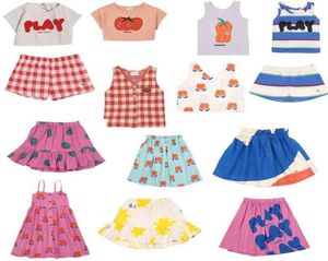 Çocuk kızlar etek yaz bo markası toddler çocuk çocuk rahat t shirt ve şort sevimli kız kardeşler eşleşen kıyafetler seti 2108045686932