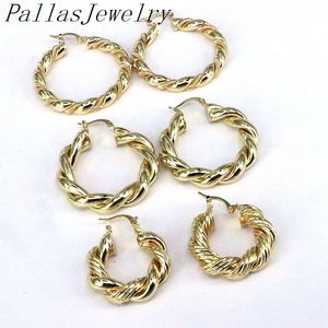 6Pairs Fashion Classic Gold Plated Chunky Earrings Womens Jewelry Punk Hip Hop Simple Round Circle Hoops Earring Wedding Party 240220