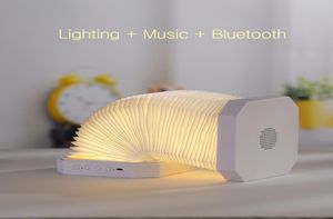 Led nightlight usb recarregável lâmpada dobrável criativo alto-falante bluetooth embutido ouvir música microfone baixo subwoofer lou5165344