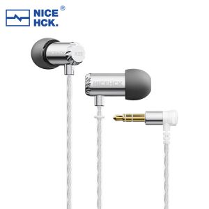 Headphones NiceHCK X39 HD Microphone Wired Earphone HIFI Earbud 6mm Titanium Plated Dynamic Headset Vocal Bass Music Inear Monitor IEM X49