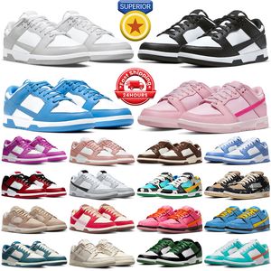 Designerskie buty mężczyźni kobiety niski biały czarny panda szara mgła UNC TRIPLE Różowy Polar Blue Active Fuchsia Rose Whisper Bacon Cacao Wow Gai Mens Treakers Sports Sneakers