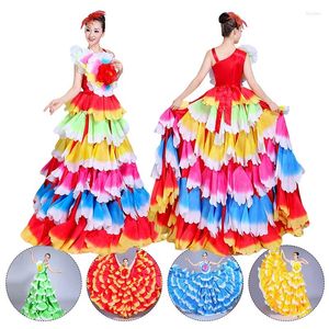 Stage Wear 180-720 Degree Spanish Flamenco Dresses Women Bullfight Opening Dance Dress Elegant Big Swing Petal Costume