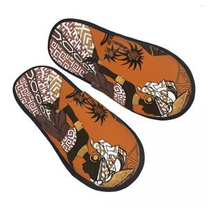 Kapcie mężczyźni kobiety pluszowe w pomieszczeniach afrykańskiej kobiety i maski ciepłe miękkie buty domowe obuwie jesień zima 2024