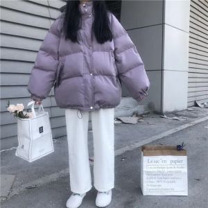 Casacos de inverno feminino acolchoado jaqueta 2021 versão coreana do curto solto estudante na moda marca pão acolchoado jaqueta ins net vermelho venda quente