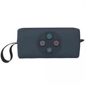 Sacos cosméticos controlador botões bolsa de maquiagem bolsa à prova dwaterproof água vídeo game gamer viagem higiene pessoal pequeno pouc