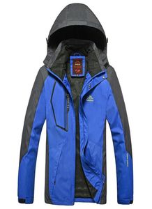 Men Casual Patchwork Mountain Waterproof Ski Jacket Hooded Outdoor All Seasons Pocket Windproof Coat Regular5129498