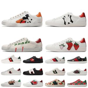 Toppkvalitetsdesigner Casual Shoes Bee Low Top Sneakers Mens Womens Tiger broderade svartvita gröna ränder Klassiska Snake Green and Red Jogging Walking Sneakers