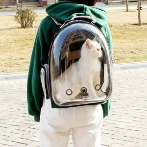 Barnvagnar Pet Cat och hund som går ut som bär påsar Space Capsule ryggsäckbur dubbel axel transparent andningsbar vattentät bärbar