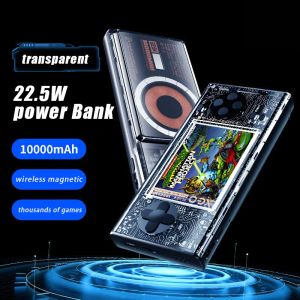 Consoles New Handheld Game Consol Charging Bank Arcade Game Console 10 Emulators Large Capacity Magnetic Suction Wireless Fast Charging