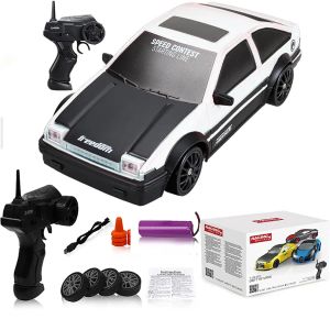 Bilar 1:24 AE86 Remote Control Car Racing Vehicle Toys for Children 4WD 2.4G Highspeed GTR RC Drift Cars Gifts for Adults Kids