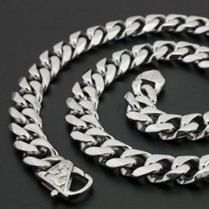 High Quality Jewelry 316L Stainless Steel men's 13mm 15mm Curb Chain Link Necklace Vintage Clasp for Men's Gifts 20 in296l