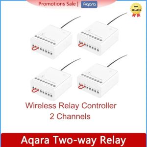 Steuern Sie das Original Aqara Twoway-Steuermodul mit drahtlosem Relaisschalter-Controller und 2 Kanälen. Funktioniert für Smart Xiaomi Home und Apple Homekit