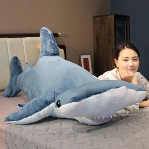 Куклы 100 см большие симуляция кита плюшевые игрушки фаршированные мягкие головы молотки акулы для спящего подушка диван диван