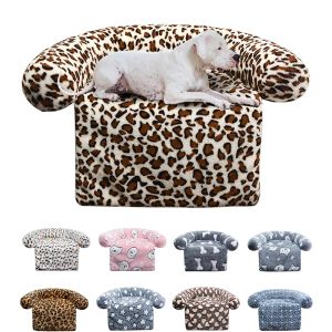 Mats Nytt husdjur Plush Queen Size Dog Bed Fluffy filt Soft Soffa Bed Warm Kennel Lämplig för små och medelstora hundar tvättbara