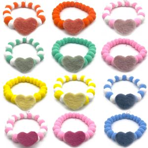 Accessories 12pcs Valentine's Day Style Pet Dog cat Hair Ball Necklace Heart Shape Pet Dog Cat Bowties Neckties Dog Grooming Accessories