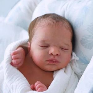 21inch Reborn Doll Kit Everlee born Sleeping Baby Soft Touch Unfinished Unpainted Parts DIY Handmade Toys 240223