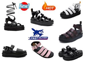 Platform Sandalet Tasarımcı Kadınlar Sandel Siyah Moda Gladyatör Sandal ayak bileği Tokalı Gerçek Deri Yaz Snadales