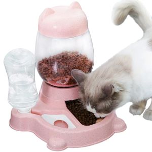 Supplies 2 In 1 Pet Automatic Feeder Cat Dog Eating Bowl Drinking Water Bottle Large Capacity Food Dispenser Pet Supplies 2.2L