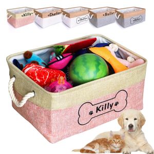 Accessories Custom Pet Toy Dog Accessory Storage Bin Personalized Pet Puppy Organizer Storage Basket For Toys Blankets Leashes And Food