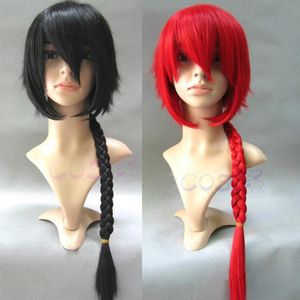 High Quality Anime Ranma 12 Saotome Ranma Wigs Red Black Heat Resistant Synthetic Hair Long Braided Cosplay Wig Wig Cap1753842