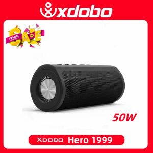 Hoparlörler Xdobo Hero 1999 Taşınabilir Kablosuz BluetoothCompatable Hoparlör Ses Kutusu TWS Stereo Boombox TF Kart Aux USB Port Güç Bankası