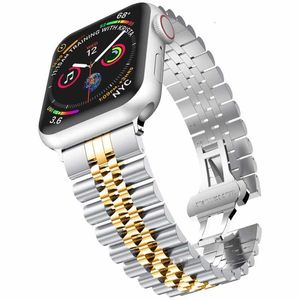 Pulseira de metal de designer para Apple Watch Ultra 49mm Série 8 7 6 se 5 4 3 42mm 44mm Adaptador de pulseira de aço inoxidável para bandas iWatch 41mm 45mm 38mm 40mm