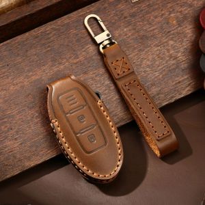 Luxury Leather Smart Key Case Cover Keychain Fob for Nissan Bluebird Sylphy Teana X Trail Tiida Car Accessories Holder Keyring