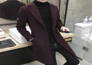 Men039S Trench Coats Long Jacket Men Korean Woolen Coat 5xl Plus Size Slim Fashion Windbreaker Outwear Casaco Masculino Will225138015