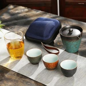 Zestawy herbaveware Creative Travel Portable Teapot Quik Cup biuro samochodu na zewnątrz garnek herbaty gaiwan set gaiwan prezent na prezent 1 i 4 filiżanki