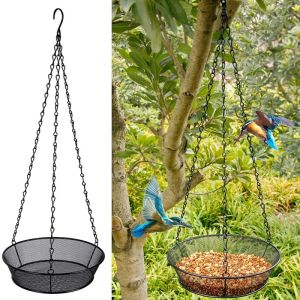 Matande metallnät hängande fågelmatare Tray, plattformsfröbricka för fågelmatare, vilda fågelmatare för utomhusträdgårdsbakgård attrahera