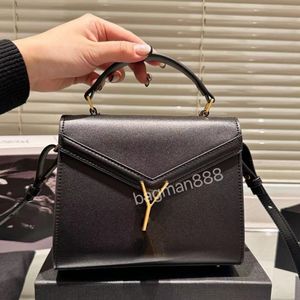 yslshandbag 10A Роскошная дизайнерская сумка высшего качества Cassandra Средняя сумка с верхней ручкой из зернистой кожи De Poudre Сумка на плечо с тиснением СУМКА Дизайнерская женская сумка