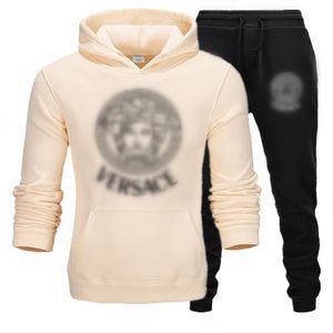 Sport-Set Herren-Trainingsanzüge und Herbst-Langarm-Set mit komplettem Set, einfacher Slim-Fit-Mantel mit Kapuze, Hose, Farbe, Strickjacke, lockerer Kapuzenanzug, Herren-Hoodie-Set