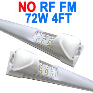 4ft LED-butiksljus, 4 fot 4 '4-rader Integrerat LED-rörljus, 72W 72000lm Milky Cover Länkbar ytmonterad lampa, ersätt T8 T10 T12 Fluorescerande ljus Barn Crestech