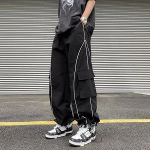 Pants Oversized Black Sweatpants Men Side Stripe Basic Cargo Pants Lady Y2K Streetwear Baggy Jogger Men Women Casual Korean Fashion