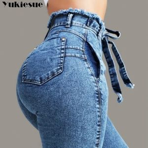 Namorado buraco rasgado jean calças legal denim vintage jeans para menina cintura alta casual feminino magro mulher 240227