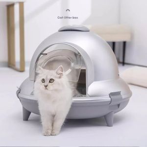 Lådor Portable Toalett Cat Litter Box hölje Stängda chattar villa hus kattlåda söta researos para gato husdjursprodukter