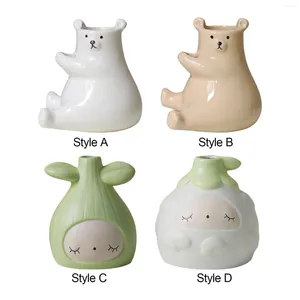 Vase Ceramic Cartoon Statue Flowerpot Plant Pot Table Centerpieces Holder Desk