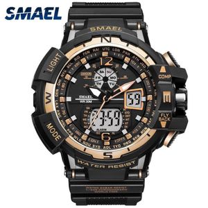 Smael Waterfof Sports Men WatchショックウォッチRelogio Military Army Man Wristwatch Digital Montre Homme Electronic Watch ClockL188K
