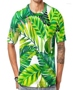 Men039s camisetas folhas de palmeira verde camiseta homem plantas tropicais imprimir y2k t camisas verão legal camiseta mangas curtas impresso b8841091