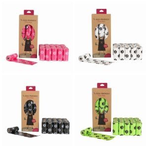 Sacos 18/21 rolos ecofriendly pet cão cocô saco de resíduos epi biodegradável lavanda fragrância sacos de lixo ao ar livre ferramenta de limpeza portátil