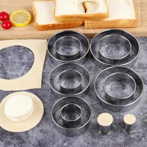 Baking Moulds Stainless Steel Cookie Cutters Circle Biscuit Cutter Set For Effortless Shaping Pastry Fondant Tool