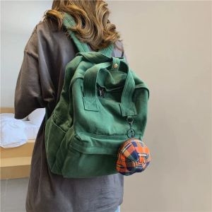 Backpack Vintage Men Women Cotton Canvas Backpack College Students Large Capacity Laptop Books Bag Casual Travelling Commuting Backpacks