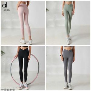 Alolulu lycra tyg fast färg kvinnor yoga byxor hög midja sport gym slitage leggings elastisk fitness lady utomhusbyxor vryc