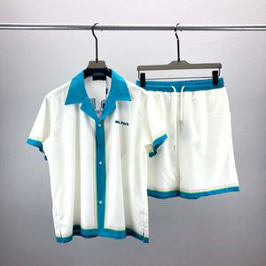 Спортивный костюм FashionHawaii Дизайнерские мужские повседневные рубашки Наборы с цветочным принтом и буквами 3D принт Летние пляжные рубашки для отдыха на море Костюмы 039
